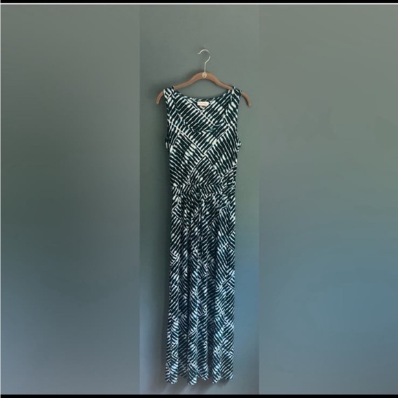 Calvin Klein Geo‎ print blue and black maxi dress women’s size 4 - Picture 1 of 4
